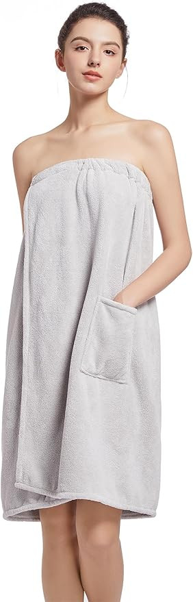Women'S Soft Wrap Towel Full Length，Bath Robe After Shower Female Plush Long，Spa Bathrobes Li... | Amazon (US)
