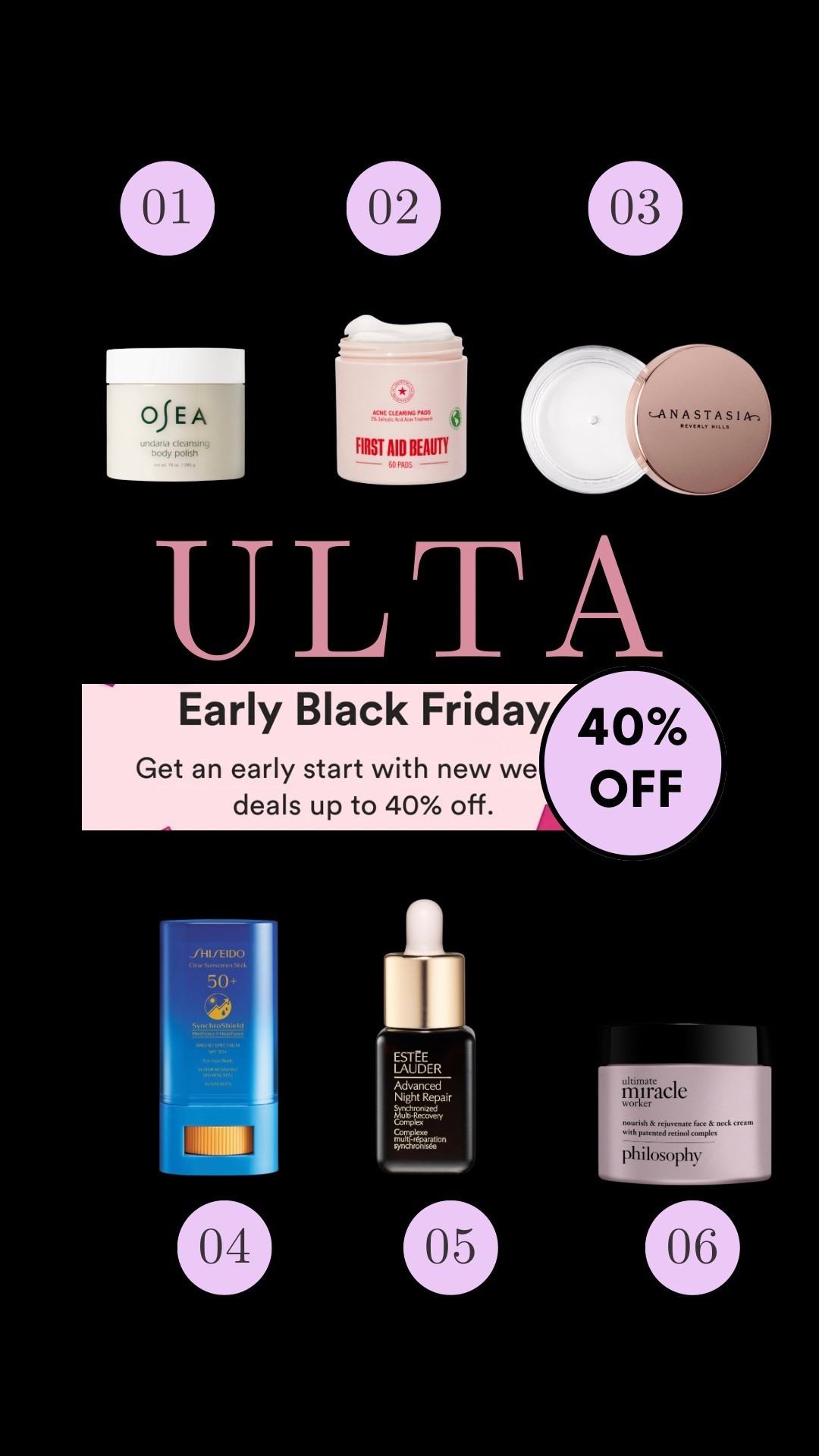 Ulta Early Black Friday Beauty & Skincare Deals!

#LTKFindsUnder50 #LTKSaleAlert #LTKBeauty
