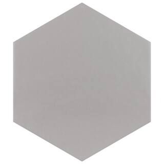 Hexatile Matte Gris 7 in. x 8 in. Porcelain Floor and Wall Tile (7.67 sq. ft. / case) | The Home Depot
