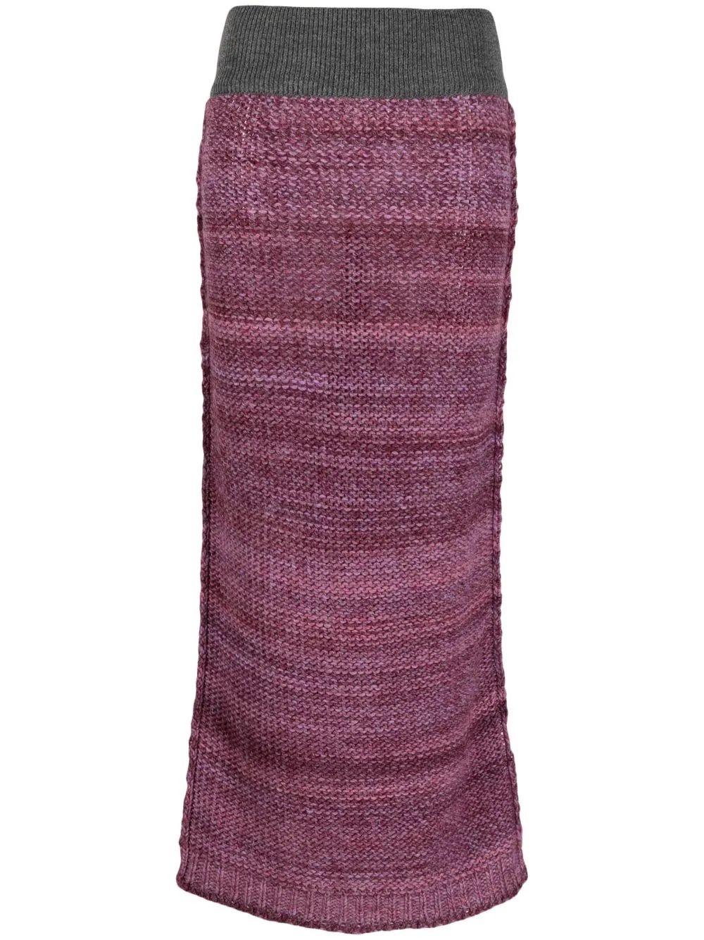 DESTREE Lynette mélange-knit Midi Skirt - Farfetch | Farfetch Global