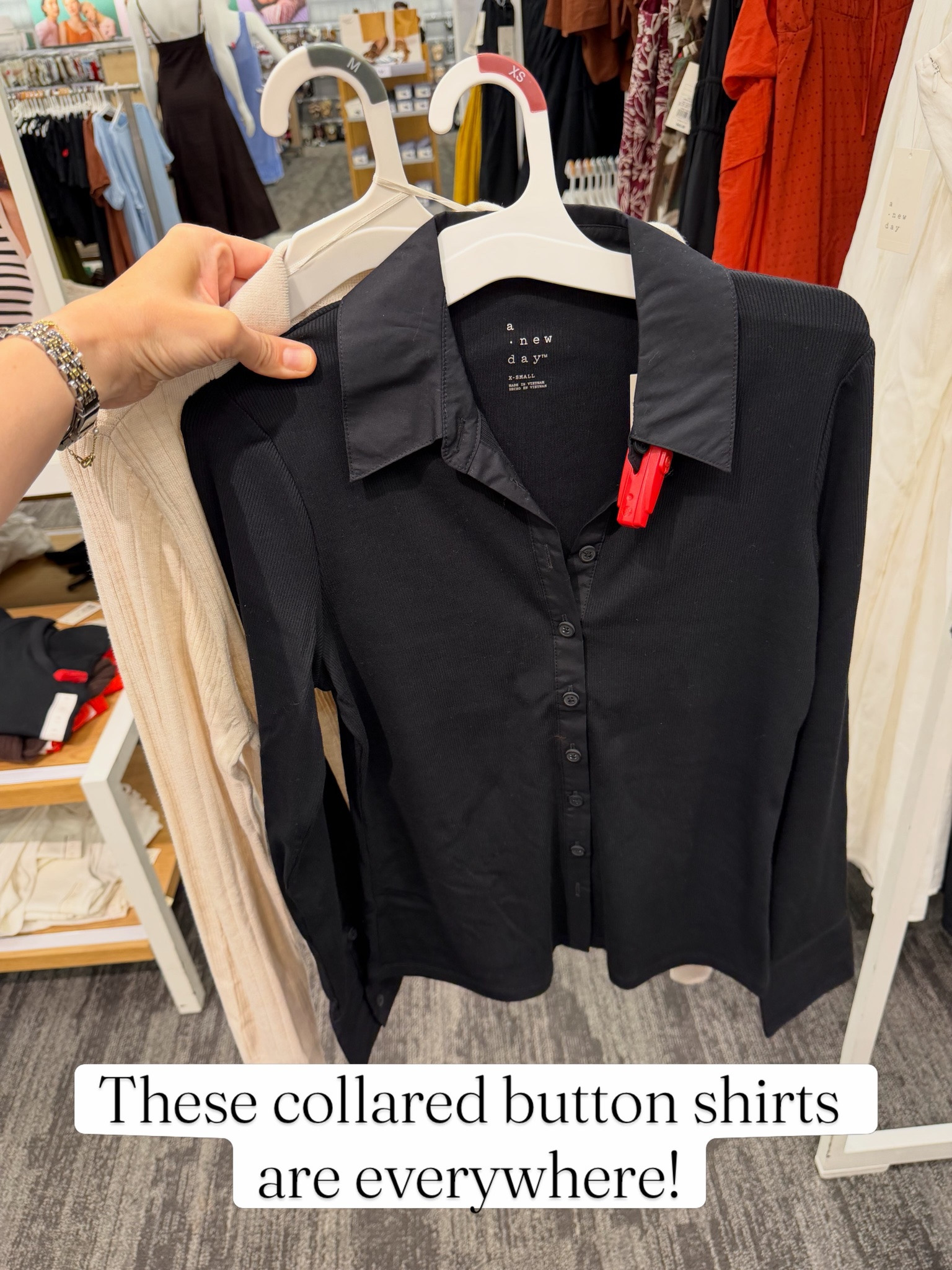 Target collared button front shirts, super stretchy and fitted #targetstyle