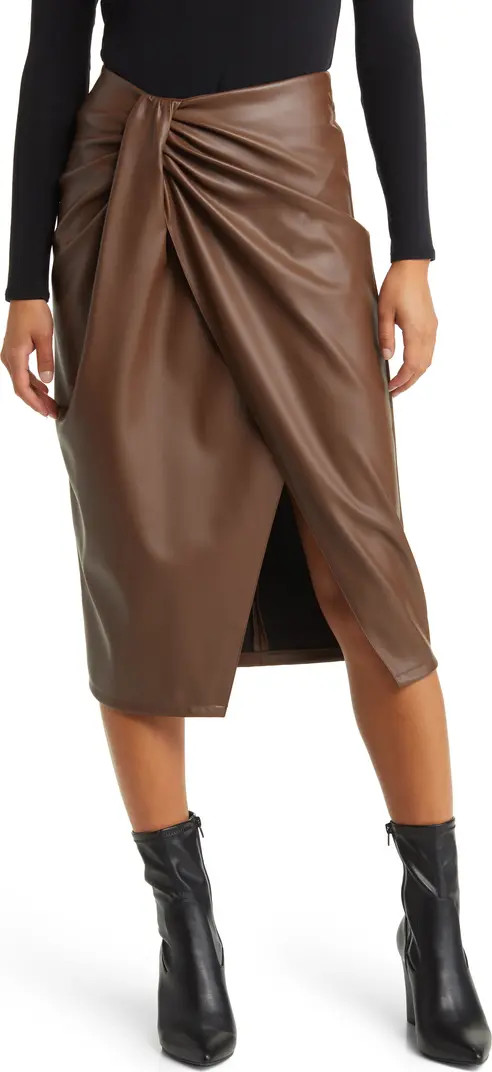 Wrap Front Faux Leather Skirt | Nordstrom
