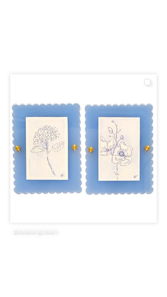 Scalloped Acrylic Frame- Multiple Colors | Etsy (US)