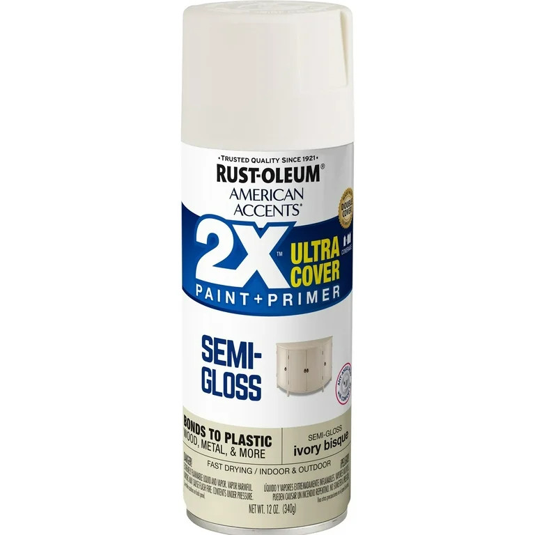 Ivory Bisque, Rust-Oleum American Accents 2X Ultra Cover Semi-Gloss Spray Paint- 12 oz - Walmart.... | Walmart (US)