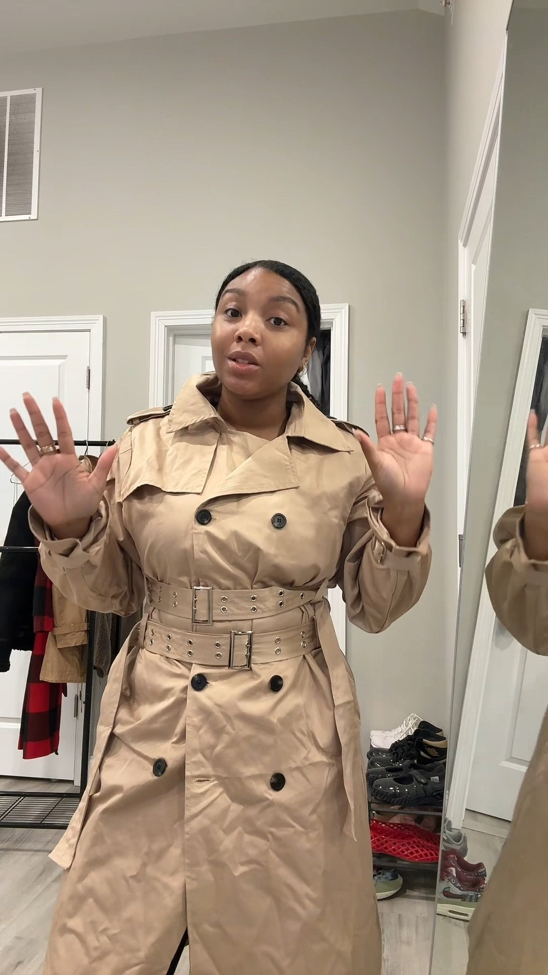 Double belted trench #lookforless #trenchcoat #trendy

#LTKFindsUnder50