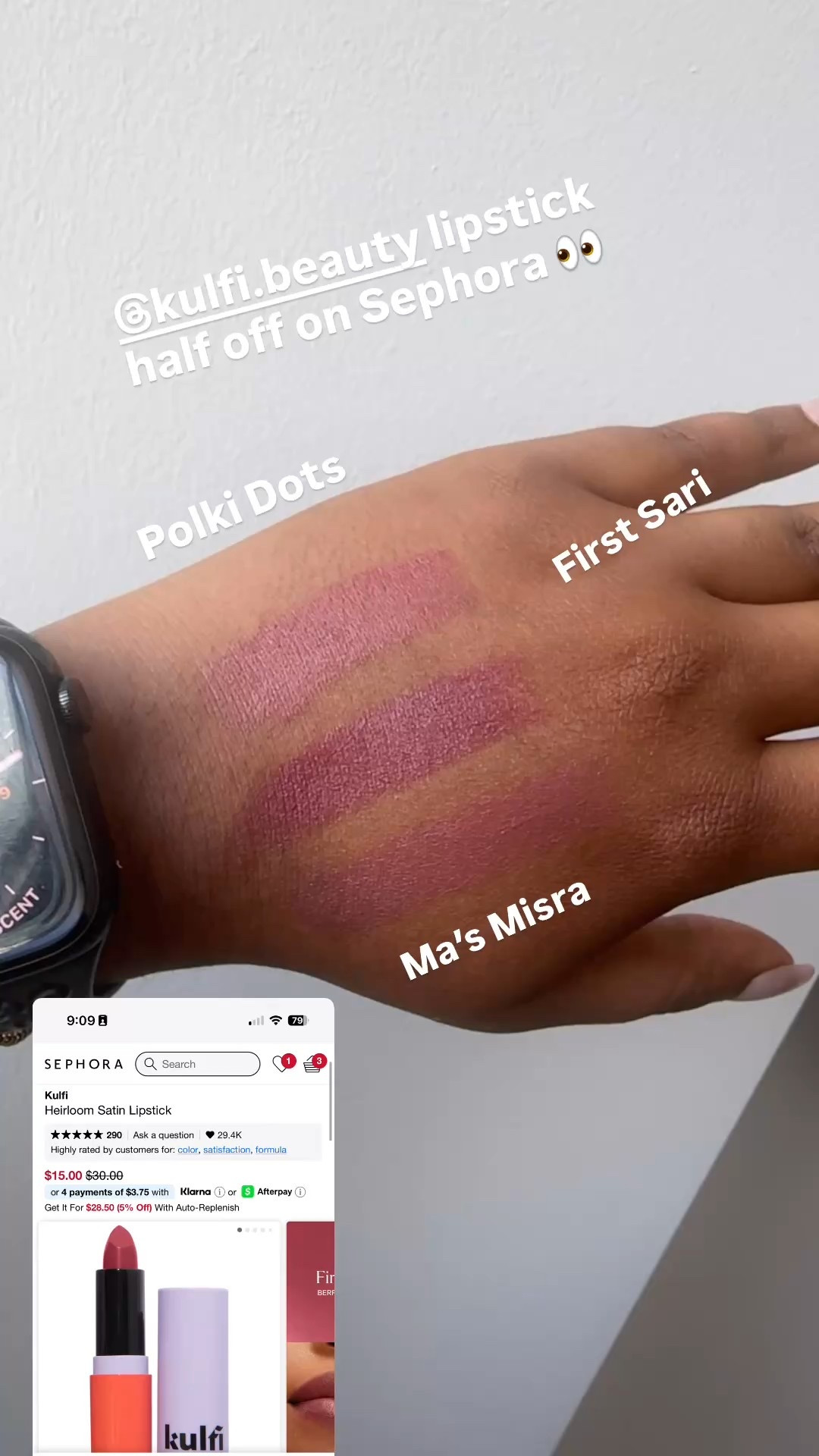 Kulfi beauty lipsticks on sale at sephora for half off! Polki dots, first sari, ma’s misra 

#LTKBeauty