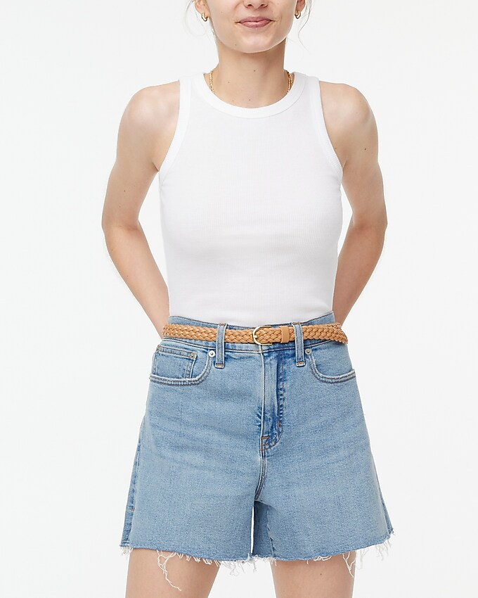High-rise midlength denim short in harbor wash | J.Crew Factory