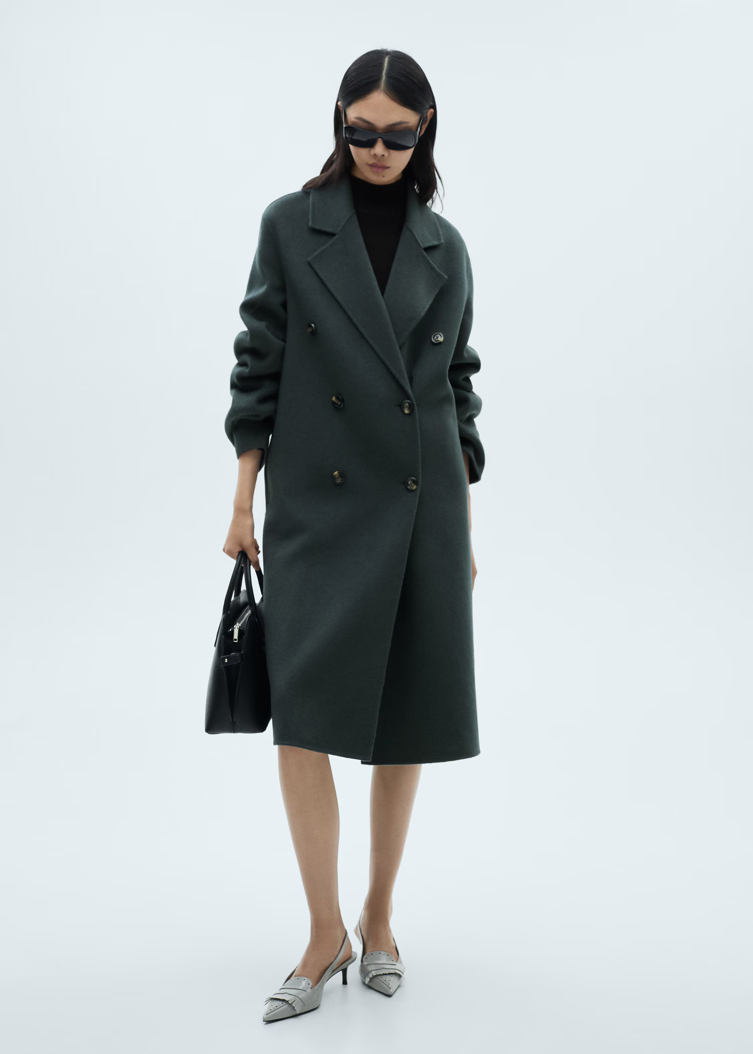 Handmade oversized wool coat - Women | MANGO United Kingdom | MANGO (UK)
