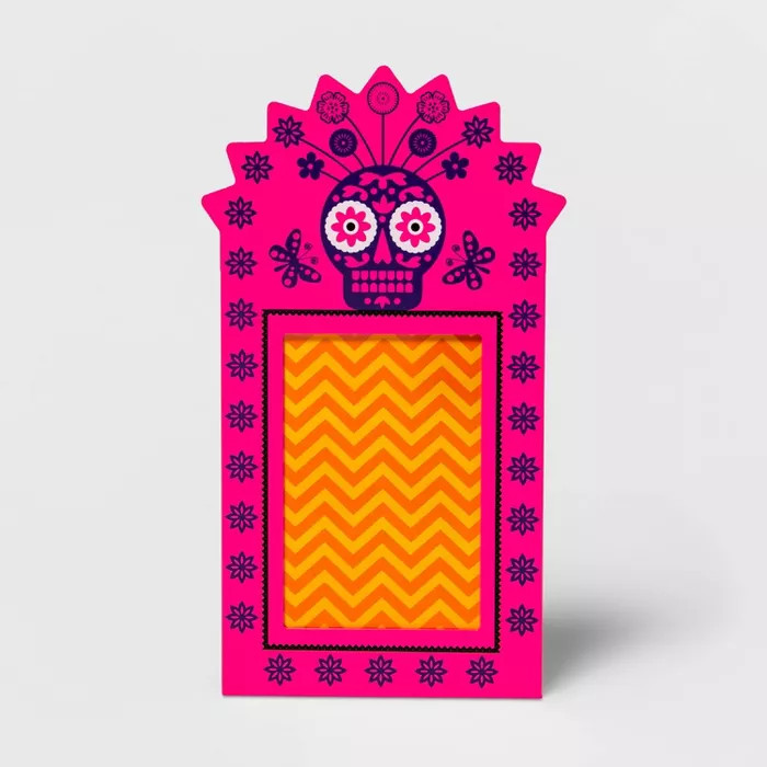 Día de Muertos 4"x6" Pink Wood Frame - Designed with Luis Fitch | Target