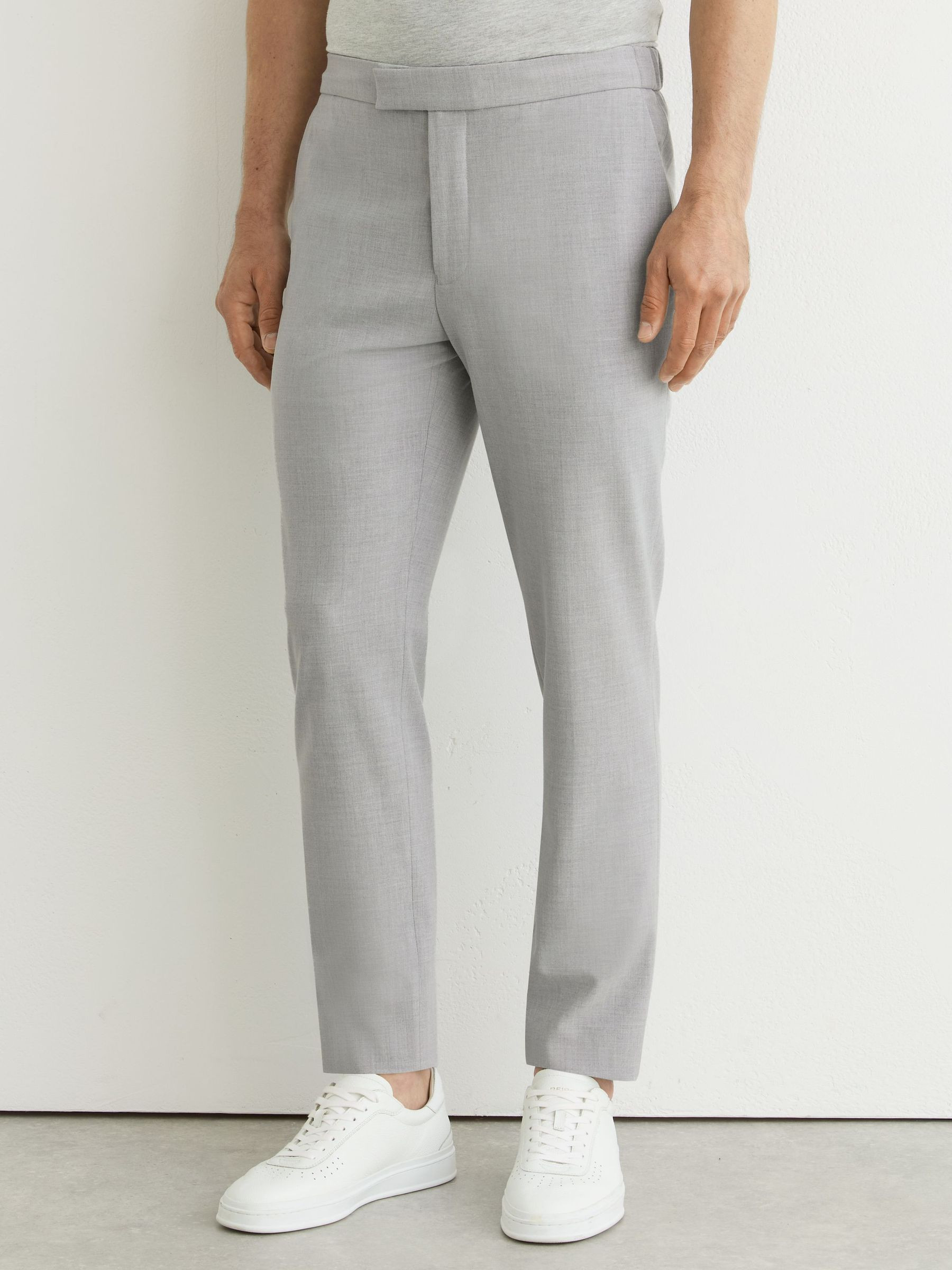 Reiss Slim Fit Stretch Drawstring Trousers in Grey - REISS | Reiss UK