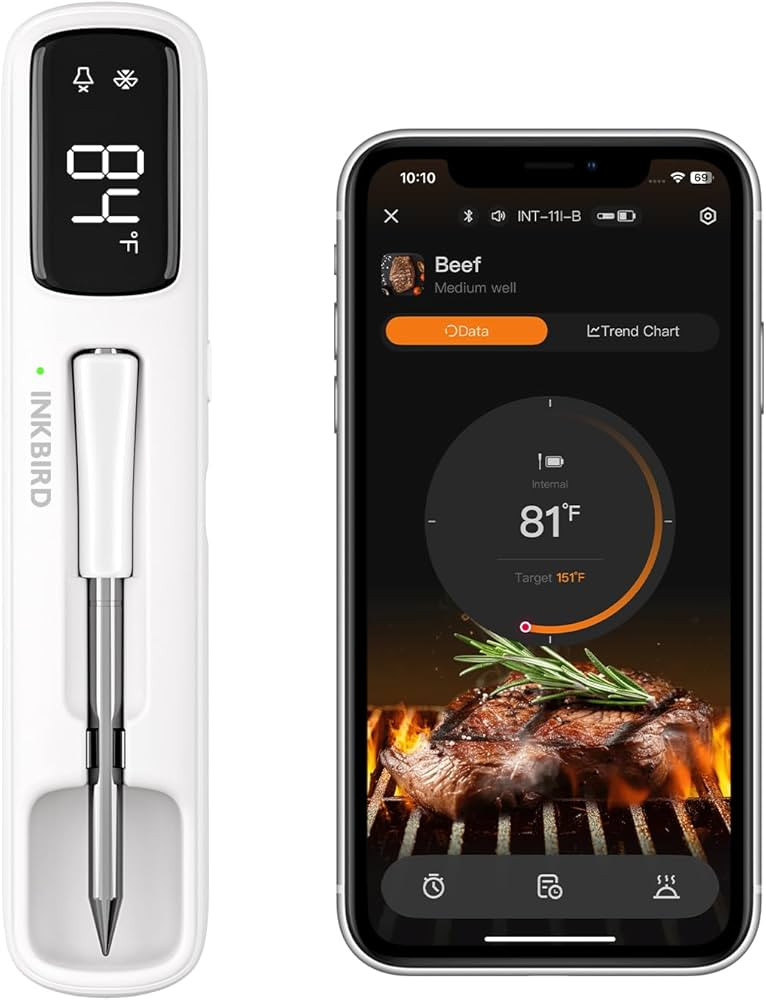 INKBIRD Mini Wireless Meat Thermometer,1000FT Range Bluetooth Meat Thermometer with 60 Min Offlin... | Amazon (CA)