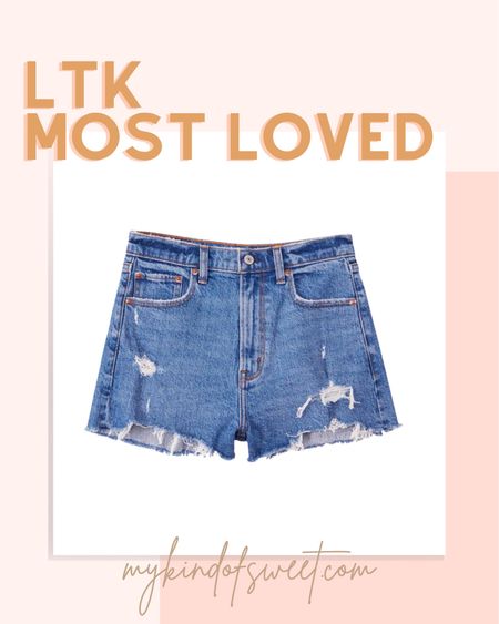 These AF high rise mom shorts are a best seller every year. They are very high rise – I wore them a lot the year after giving birth to my third baby. They come in a whole bunch of washes and distressing options. I like the darker wash. If you’re in between washes, I would size up.

#LTKstyletip #LTKsalealert #LTKunder100