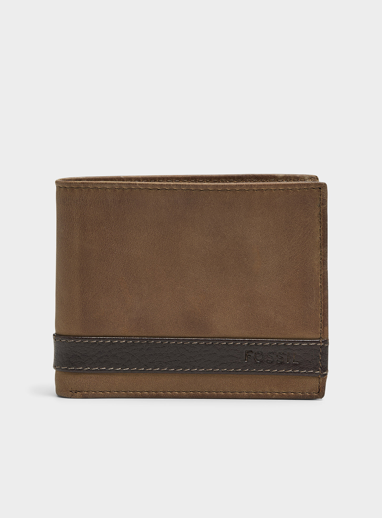Fossil - Aged leather wallet (Men, Brown, ONE SIZE) | Simons