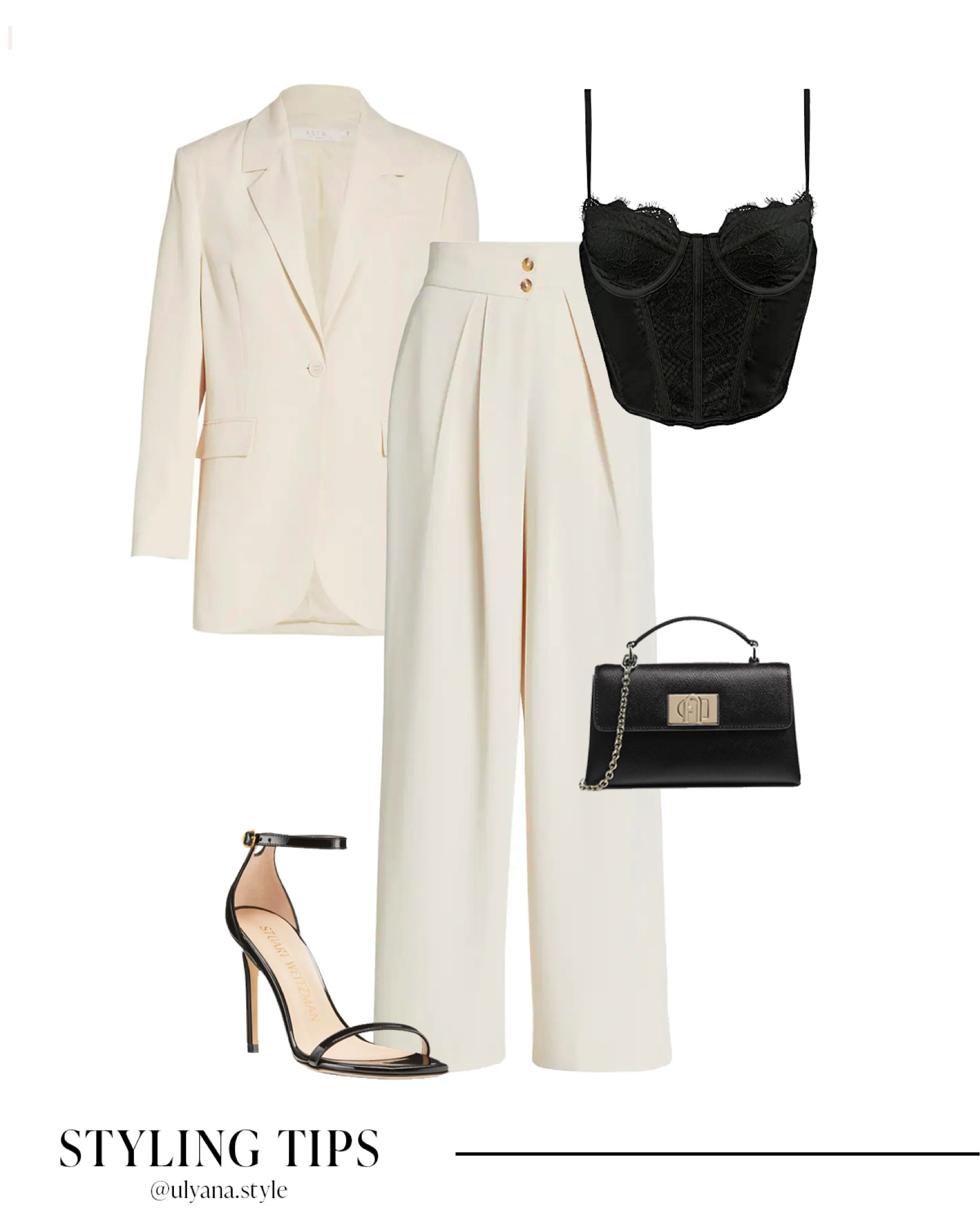 An oversized blazer paired with dress pants, bustier top, handbag, and black heels makes a cute date night or winter outfit.
.
.
.
.
.
#LTKSeasonal #LTKFind #LTKU #LTKitbag #LTKsalealert #LTKshoecrush #LTKstyletip #LTKunder50 #LTKunder100 #LTKworkwear
Pantsuit | suit set | blazer outfit | blazer set | white blazer outfit | long blazer | womens blazers | work pants | high waisted pants | trouser pants | tailored pants | white pants | amazon tops | womens tops | dressy tops | going out tops | corset top | black strappy heels | high heels | designer bags | amazon fashion | amazon finds | Nordstrom | outfit ideas | outfit inspo | date night outfit 