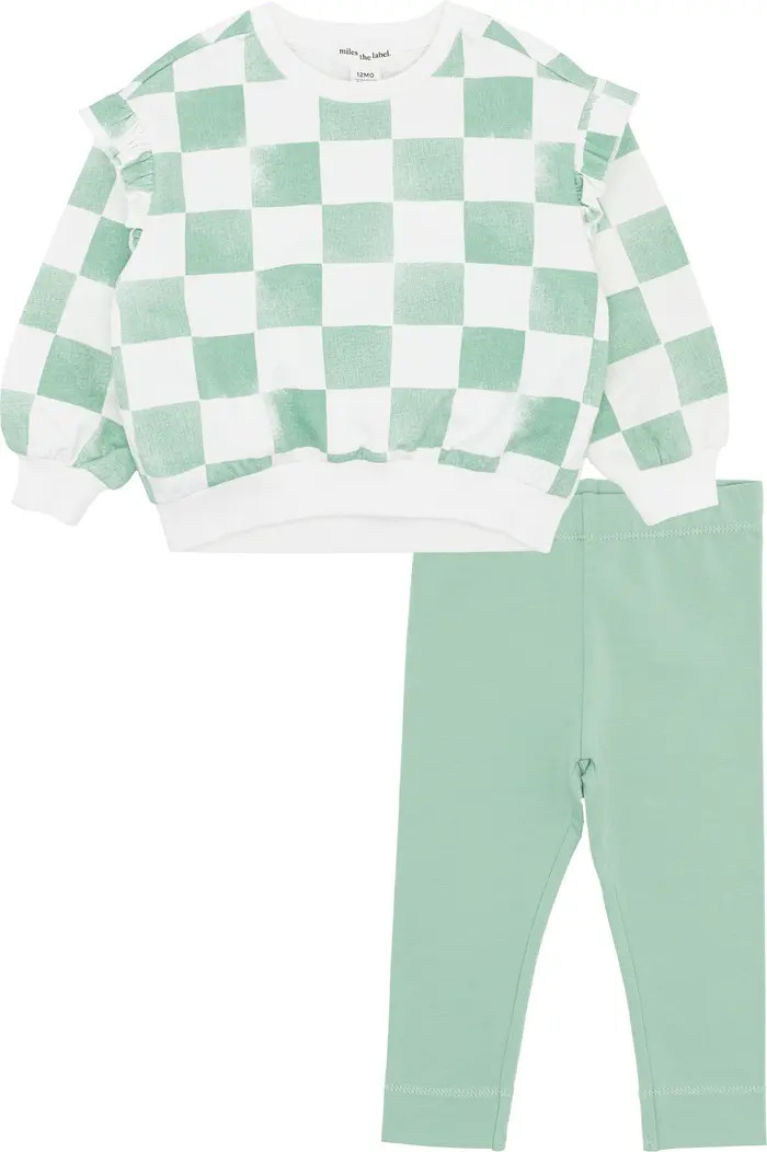 Checker Print Stretch Organic Cotton Sweatshirt & Joggers Set | Nordstrom