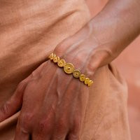 Stainless Steel Gold Bangle Boho Jewelry For Women Feather Adjustable Bracelet Gift Idea | Etsy (US)