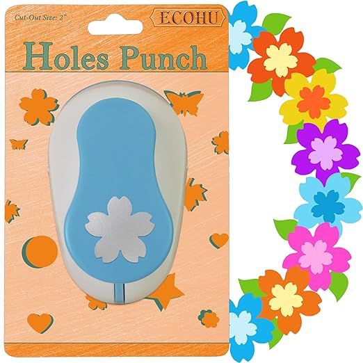 Flower Hole Punch for Paper Craft Size Out 2-Inch, Cherry Blossoms Punches, Craft Lever Punch Han... | Amazon (US)