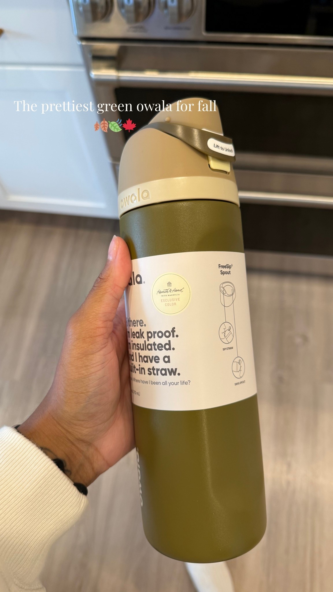 The prettiest olive green Owala. 

New from Hearth & Hand by Magnolia @target