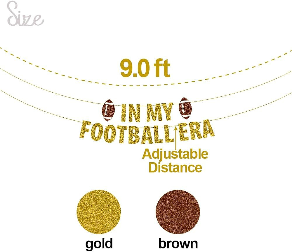 In My Football Era Banner, Football Game Day Decorations, Sport Game Day Party Supplies Gold and ... | Amazon (US)