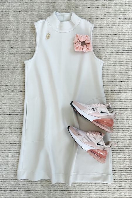 Casual summer athleisure with my favorite workout mock neck dress paired with Nike sneakers! This dress comes in a few different colors and is perfect for working out or running errands. 

#LTKstyletip #LTKSeasonal