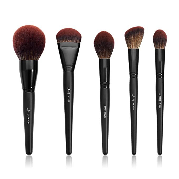 Jessup Large Face Makeup Brushes 5pcs, Premium Synthetic Foundation Powder Contour Blusher Highli... | Amazon (US)