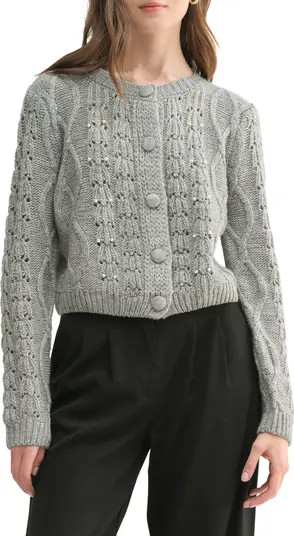 All in Favor Faux Pearl Detail Crop Cardigan | Nordstrom | Nordstrom