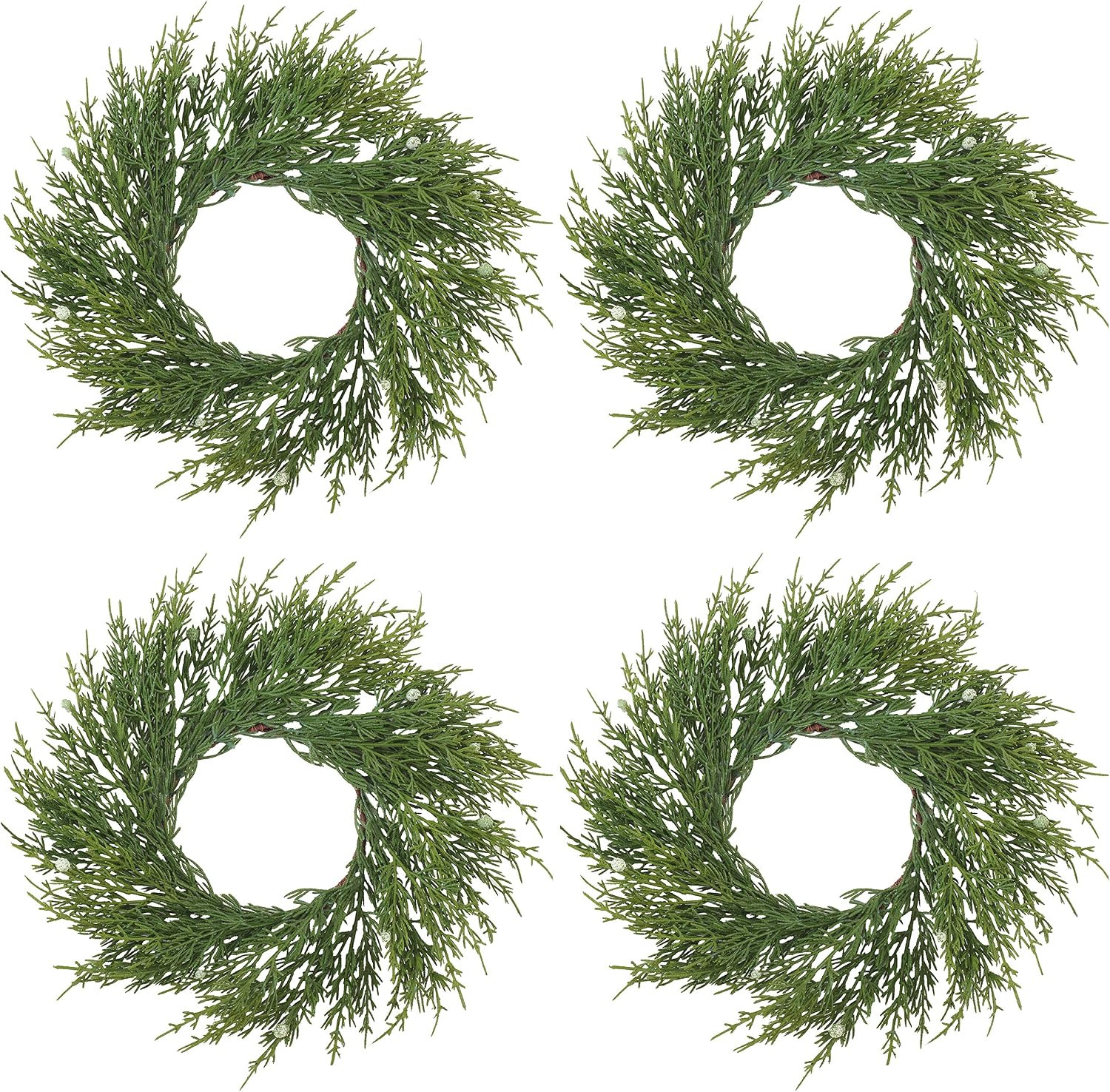 SARO LIFESTYLE Artificial Cypress Wreath - Set of 4, 9.5" x 9.5", Green | Amazon (US)