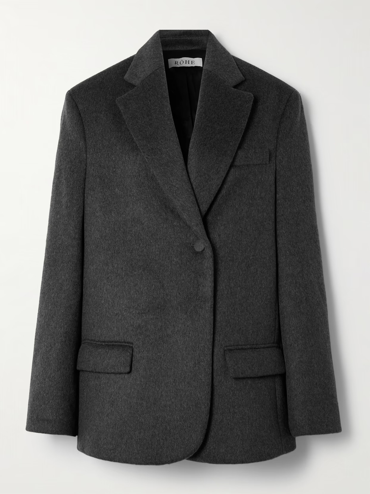 RÓHE - Asymmetric Recycled Wool-blend Blazer - Gray | NET-A-PORTER (US)