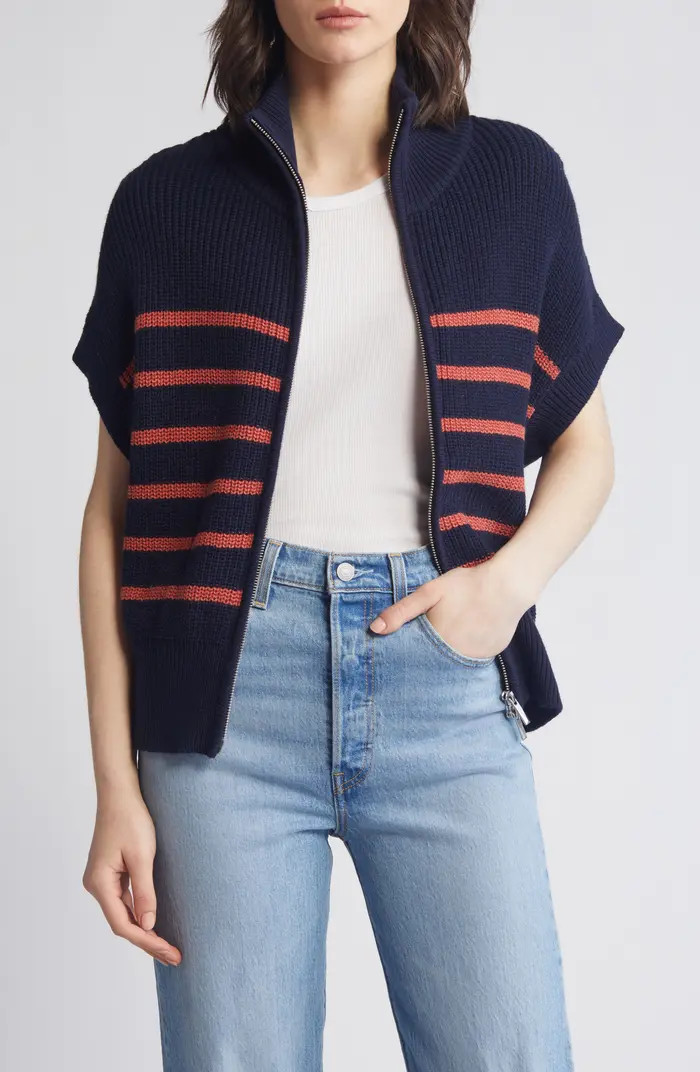 Stripe Shaker Zip Cardigan | Nordstrom
