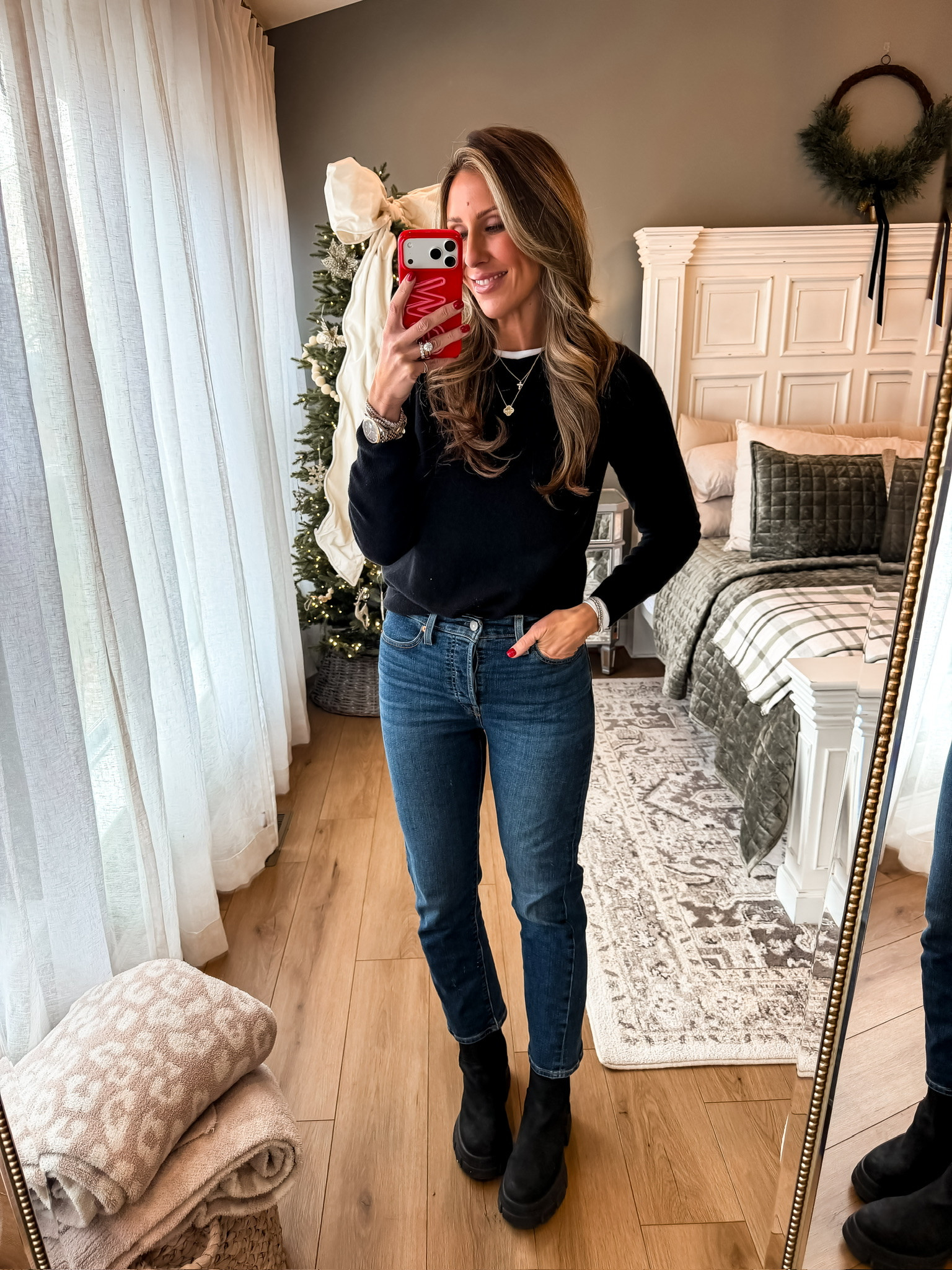 Casual but elevated layered t shirt and sweater outfit inspo Themominstyle womens gap denim womens casual outfit inspo viral gap jeans winter sweater outfit inspo 

#LTKSeasonal #LTKFindsUnder100 #LTKFindsUnder50