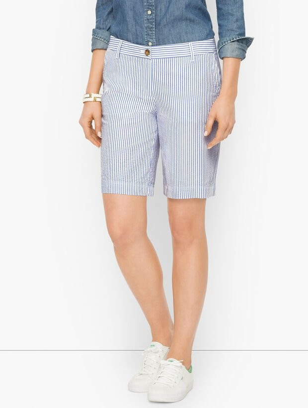 Relaxed Chino Shorts - Sunshine Seersucker | Talbots