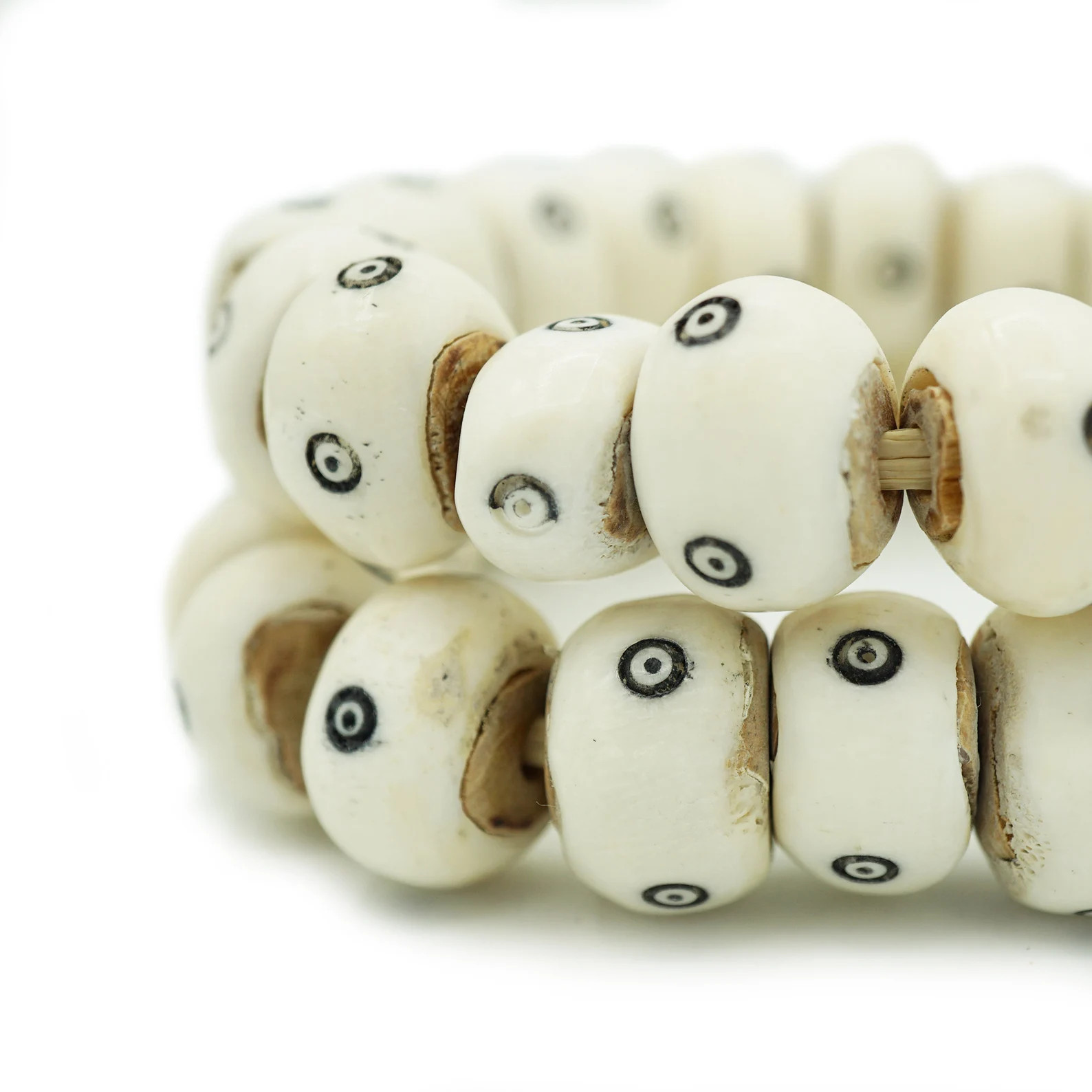 Large White Bone Beads (20-24mm) African White Bone Made in Kenya - Rustic Boho Tribal Dot Design... | Etsy (US)