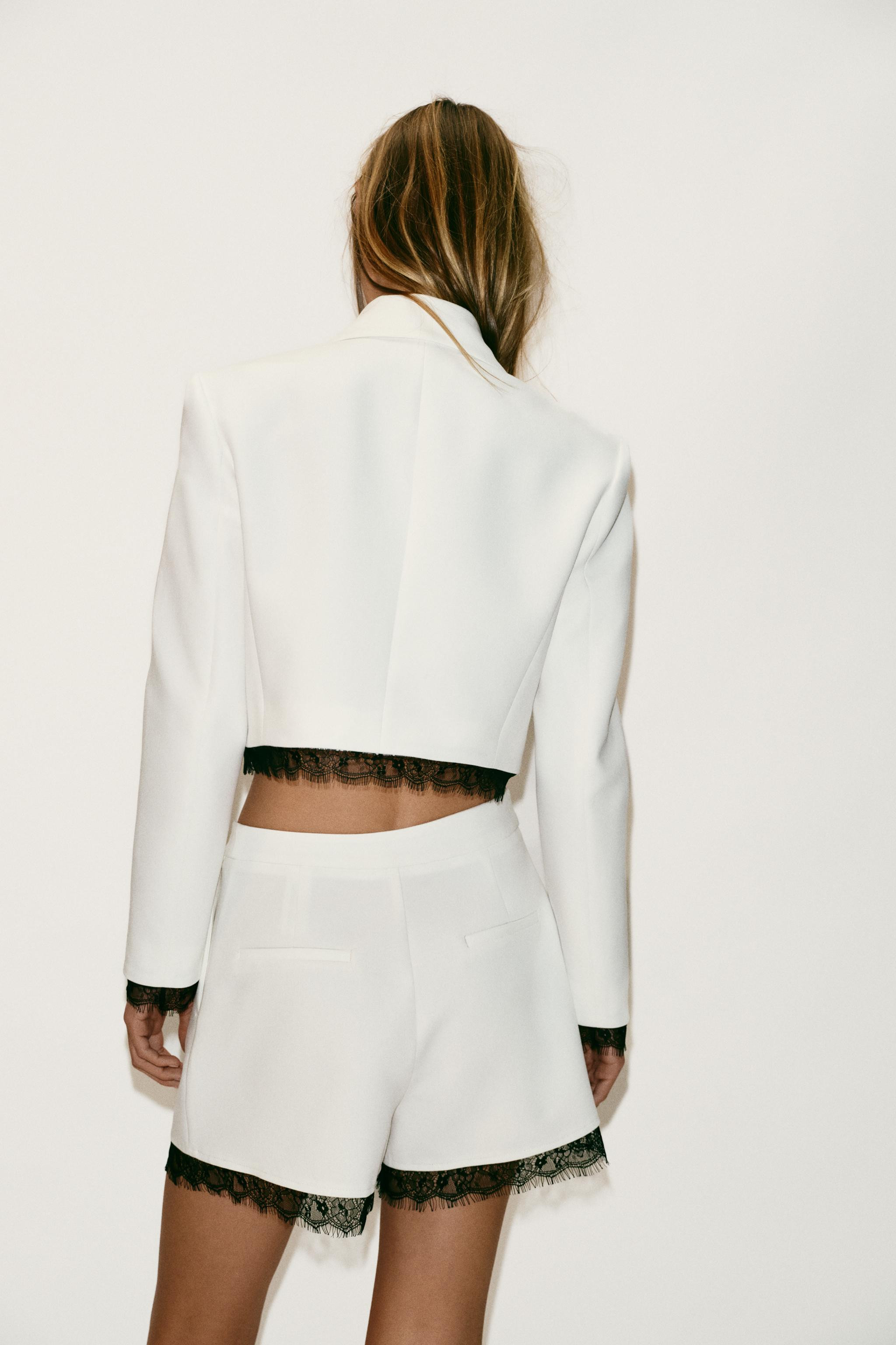 COMBINATION LACE BLAZER WITH SHOULDER PADS | Zara US