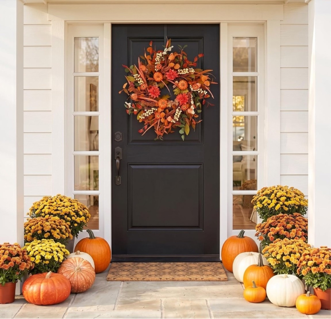🍂 Fall front door goals! 🍁 This Amazon wreath is giving ALL the cozy autumn vibes! 🧡🌾 The gorgeous pumpkins, florals + warm fall colors make the perfect statement for your front door. And the best part? It looks way more expensive than it is! 🎃✨#LTKFinds #AmazonFinds #AmazonHome #FallDecor #FallHomeDecor #AutumnDecor #FallWreath #FrontDoorDecor #FallFrontDoor #PumpkinDecor #CozyHome #FallInspiration #HomeDecorFinds #AmazonHomeFinds #LTKCreator

#LTKHome
