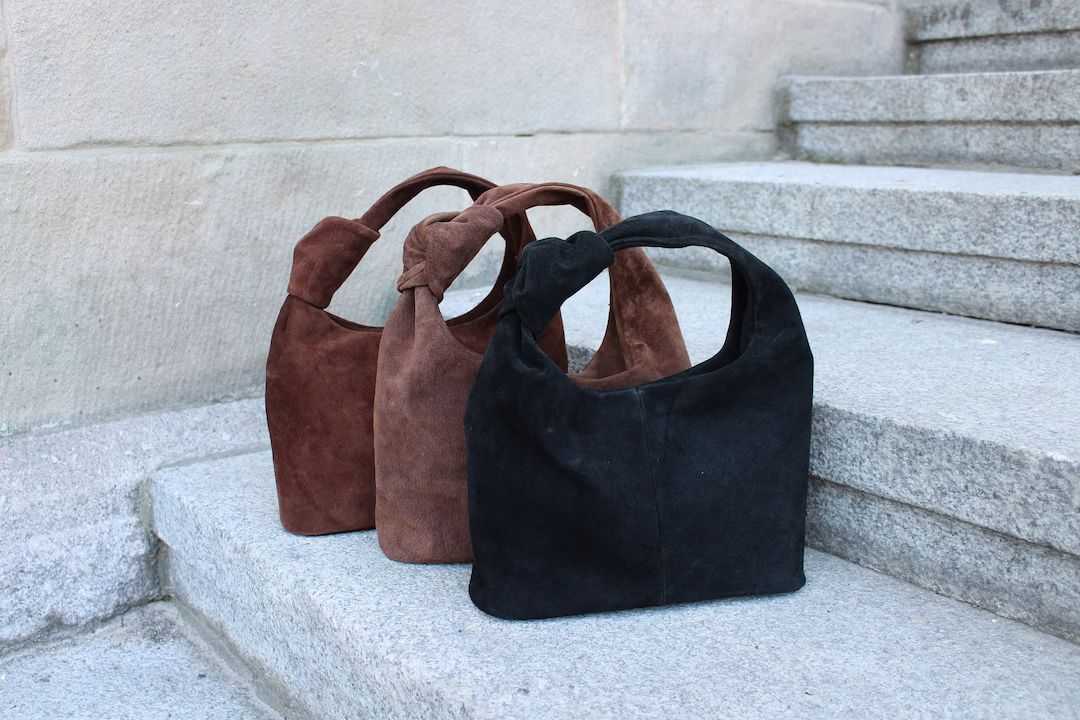 Leather Knot Bag Leather Handbag Real Leather Bag Genuine - Etsy | Etsy (US)