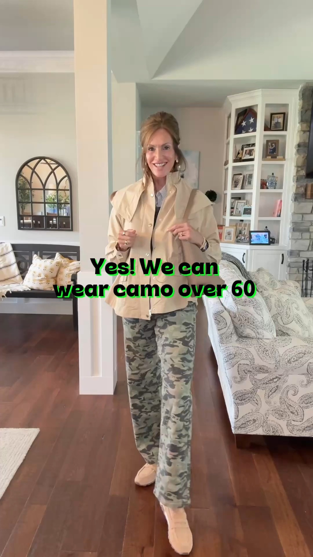 Camo pants - size 28
Pink cardigan - medium 
White tank - large 
White top - medium 
Brown top - medium 
Gray/stripe top - large 
Hooded Jacket - medium 
Peplum jacket- large 
Cargo jacket - medium 

Fall style

#LTKTall #LTKMidsize