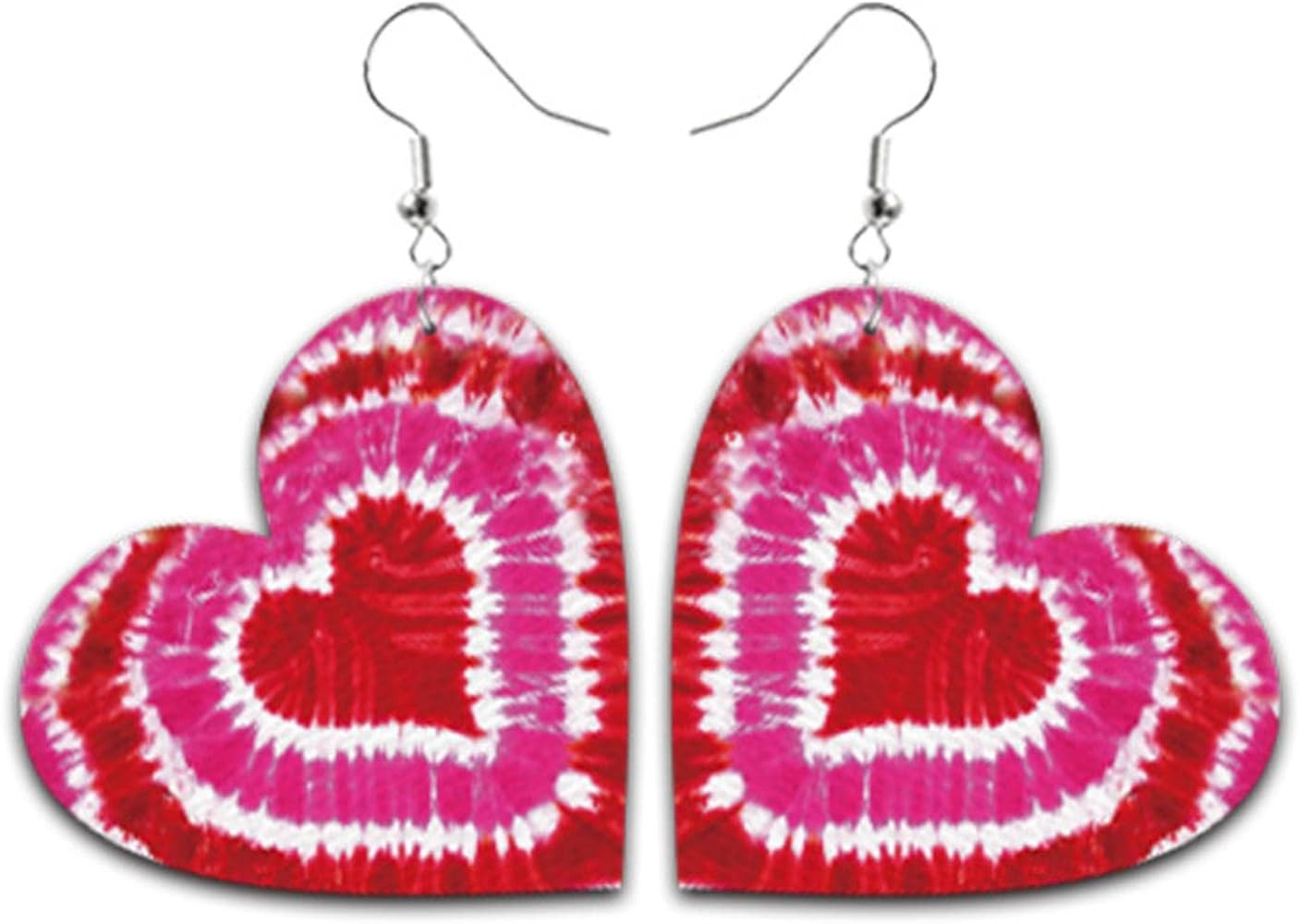 Colorful Valentine's Day Leather Dangle Earrings Dainty Heart Shape Love Rainbow Plaid Print Earr... | Amazon (US)