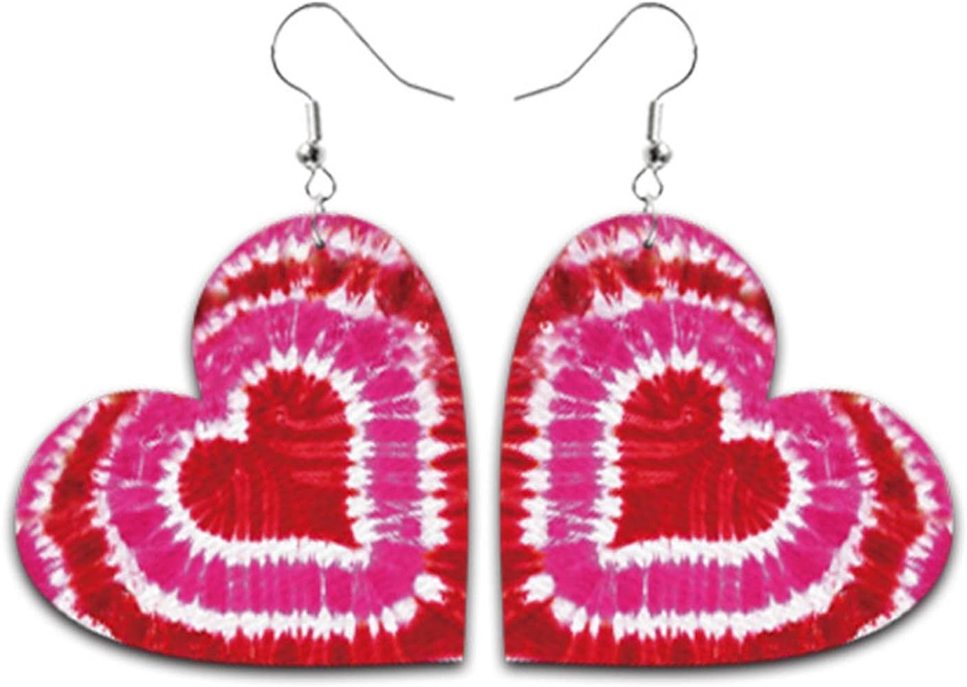Colorful Valentine's Day Leather Dangle Earrings Dainty Heart Shape Love Rainbow Plaid Print Earr... | Amazon (US)