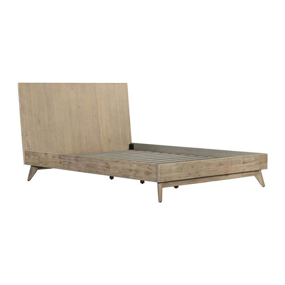 Armen Living Baly Acacia Mid-Century Gray Sandblast Platform King Bed-LCLFBDGRKG - The Home Depot | The Home Depot