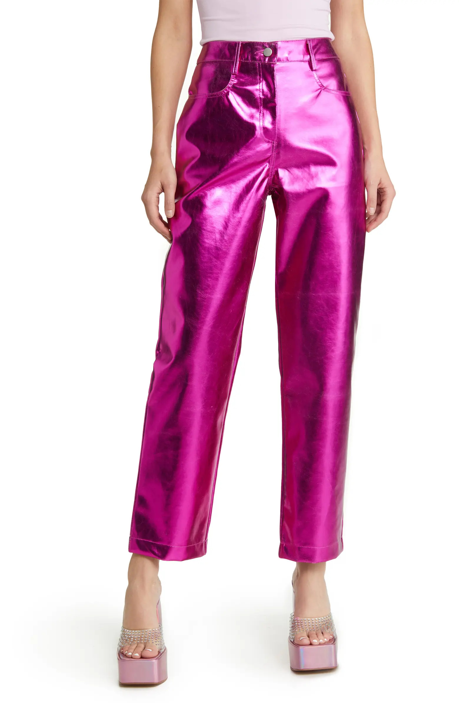 Shiny Straight Leg Pants | Nordstrom