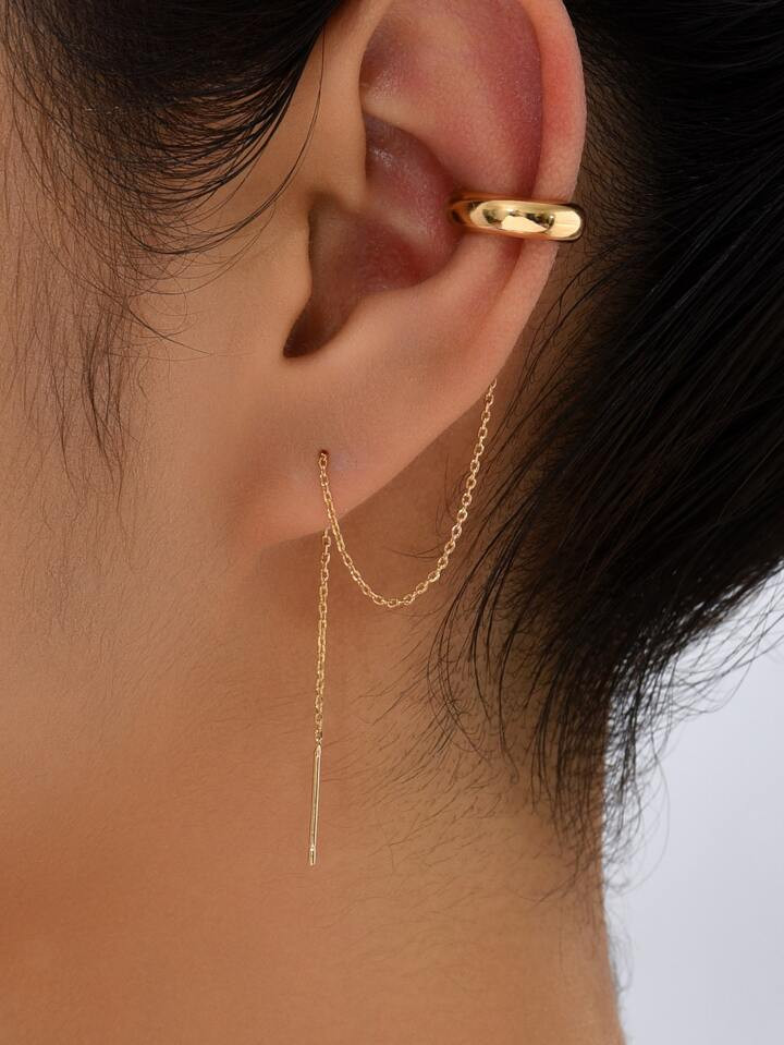 1pair Fashion Minimalist Threader Earrings For Women For Daily Decoration | SHEIN