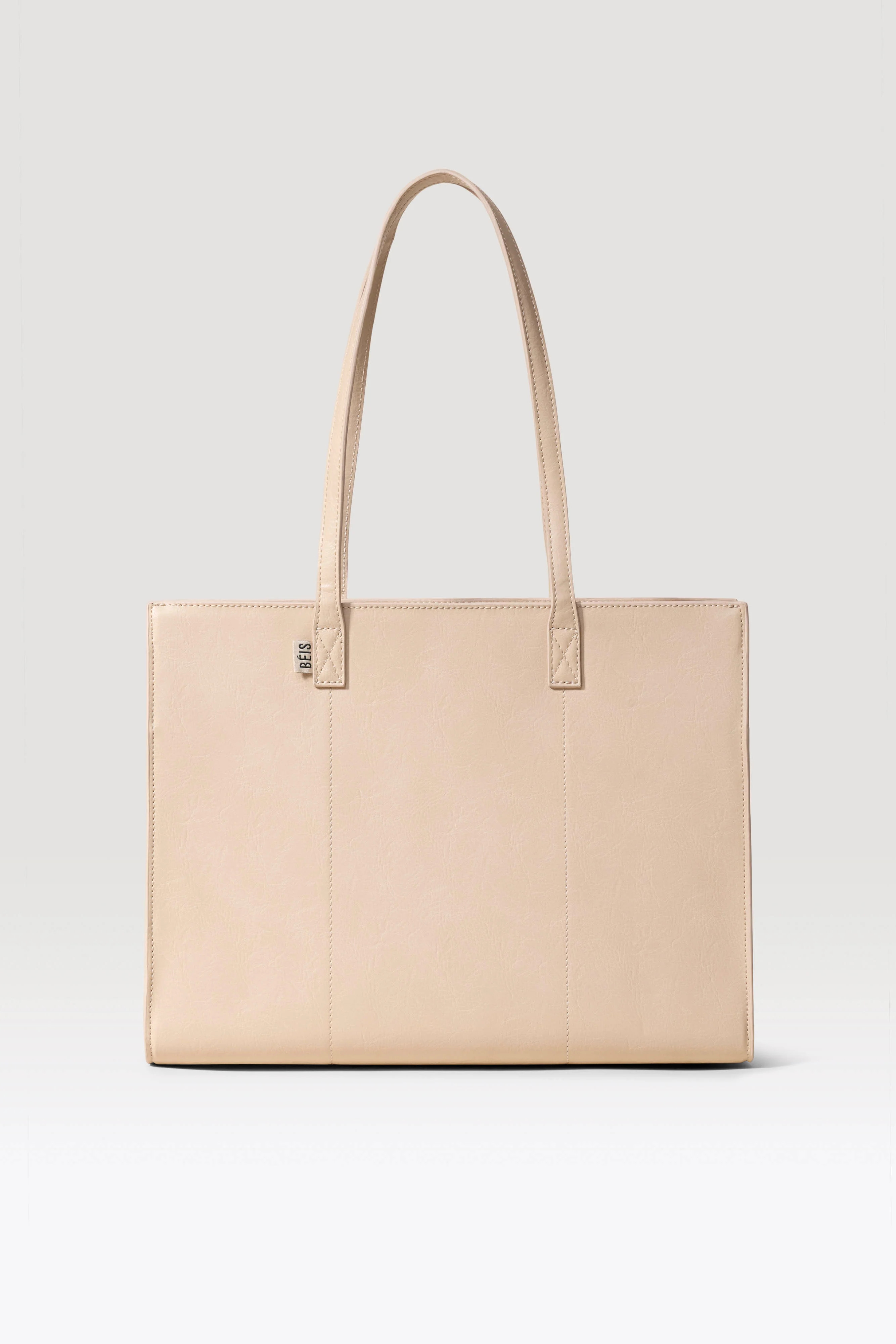 B\u00c9IS 'The Work Tote' in Beige - Beige Small Work Bag For Women & Laptop Tote Bag | BEIS