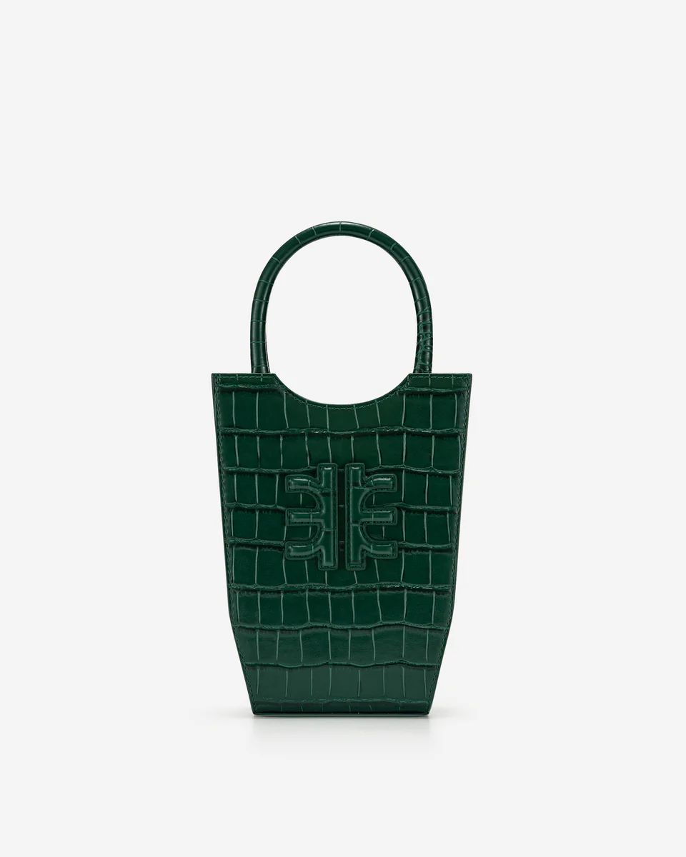 FEI Mini Tote Bag - Emerald Green Croc | JW PEI US
