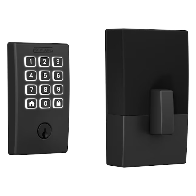 Schlage Arrive Century Matte Black Smart Wi-Fi and Bluetooth Keypad Electronic Deadbolt Lock Lowe... | Lowe's