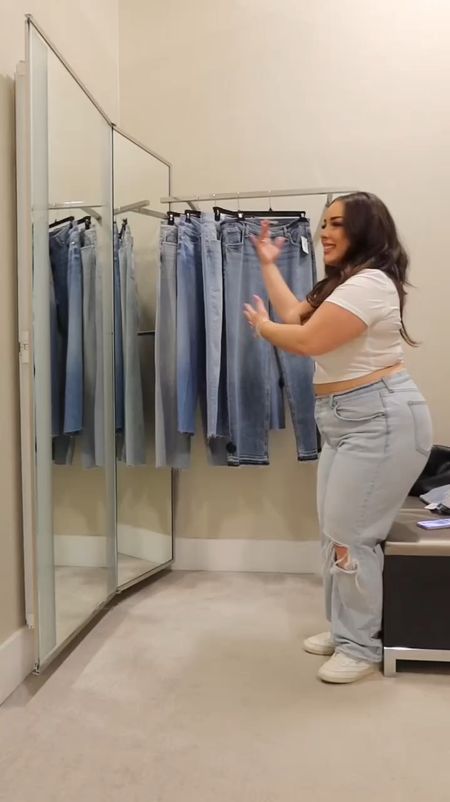 Trying on expensive jeans at Bloomingdale’s to see if they’ll fit and if they’re worth the money 🤷🏽‍♀️ Tried on size 32 in each pair so let this be a reminder that the number on the tag means nothing LOL

#LTKplussize #LTKmidsize #LTKstyletip