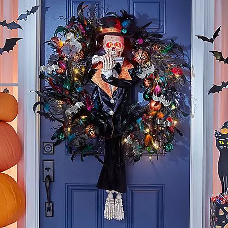 Member's Mark 36" Pre-lit Musical Skeleton Wreath | Sam's Club