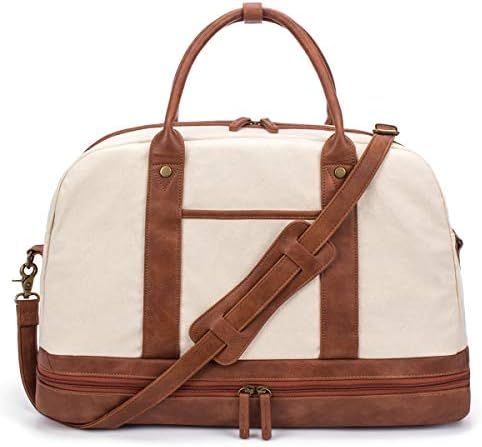 Weekender Bag for Women Canvas Overnight Bag Large Travel Tote Bag Carry on Shoulder Duffle Bag W... | Amazon (US)