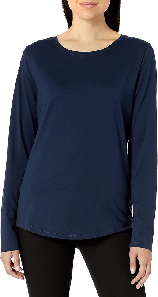 Amazon Essentials Women's Classic-Fit 100% Cotton Long-Sleeve Crewneck T-Shirt | Amazon (US)