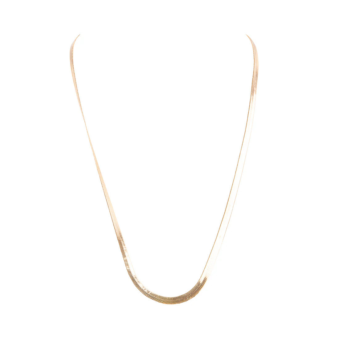 HERRINGBONE THIN CHAIN NECKLACE GOLD | Steve Madden (Canada)