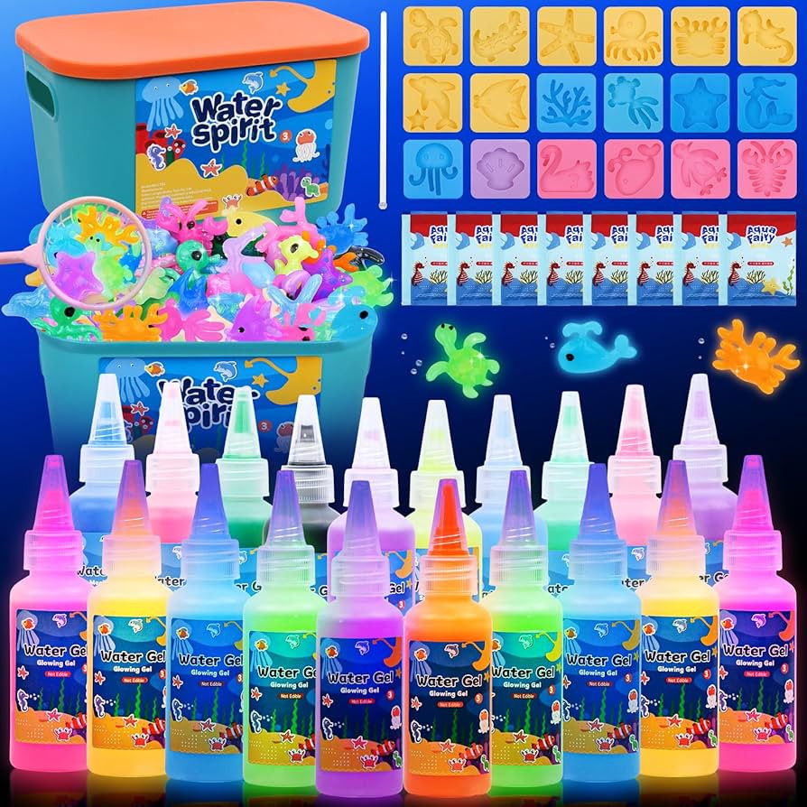 FTUREERA Glowing Magic Water Elf Toy Kit, Glowing in The Dark Aqua Fairy Water Elf, 20 Gels, 18 S... | Amazon (US)